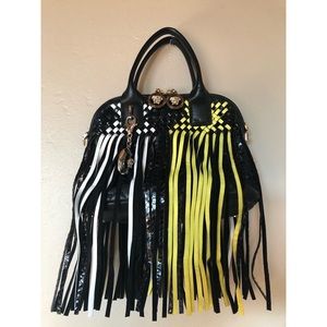 VERSACE Fringed Vanitas Handbag
